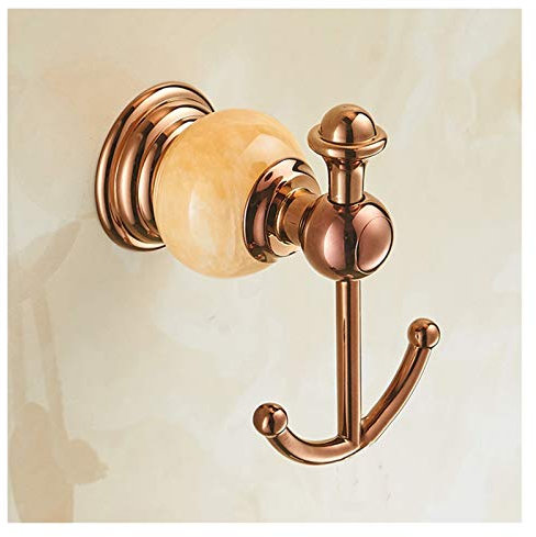 CAZARU Porte-Manteau Or Support Mural Patères Crochet Simple Double Crochet Simple Patère Salle de Bain Crochet à vêtements Style européen Salle de Bain Mur Patère Porte-Manteau Mural