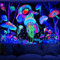 Alishomtll Schwarzlicht Abstrakte Wandteppich, UV Kunst Wandtuch, Psychedelic Wandteppich Aesthetic Wandbehang, Home Decor Astronaut Wandkunst für Schlafzimmer 150 * 130cm (59 * 51 Inch)