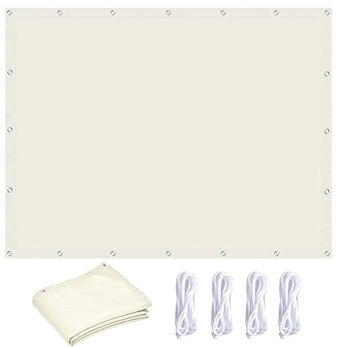Voile d'ombrage Rectangulaire 2.5 x 3 m Matière résistante Bloque 98% Rayons UV Voile d'Ombrage Toile d Ombrage avec Le Kit de Fixation pour Patio Jardin, Terrasse,Extérieur, Blanc