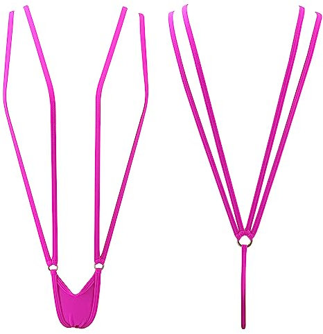 SHERRYLO Slingshot-Bikini für Damen, oben ohne G-String, extremer Straps-Sling-Micro-Bikinis, 1881-Fuchsia, Einheitsgröße