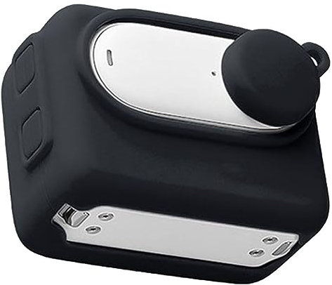 HUYUAWA Silicone Protective Case with Lens Cap Compatible for Insta360 GO3 Soft Sleeve Case Cover for Insta 360 GO 3 Action Camera Protection Accessories, Type2