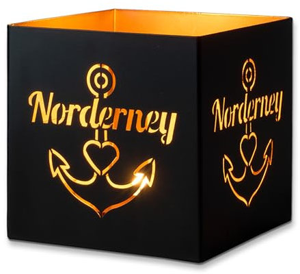 3forCologne Windlicht Norderney | Windlicht aus Metall in schwarz | Kerzenständer für indoor und outdoor im industrial Design als Tischdeko oder Terassendeko | Für Teelichter und Stumpenkerzen.