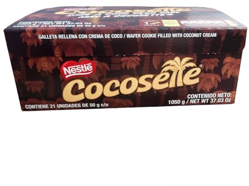 Universabor Galleta Cocosette Rellena con Crema De Coco, El Original, Exquisito Cocosette Venezolano Por Caja De 21 Unidades, Contenido Neto 1050 Gr. 21 Porciones Por Envase Individual