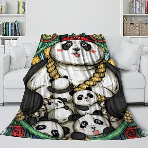 Panda Flanell Decke - Gemütliche Decken Für Etwas Warmes Und Glückselig Zu Wickeln Mit in Den Kälteren Nächten - Sofa Bett Krippe Dekor - Weihnachten Geburtstag Geschenk Idee 60x80inch(150x200cm)