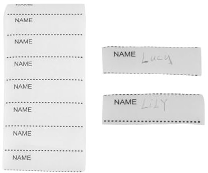 300pcs Iron on Name Labels Tags for Clothes, Name Labels for Clothes Kids, Washable Name Tapes Tag Name Label Stickers for School Uniform Bags Towels Hats Gloves Scarves (White)