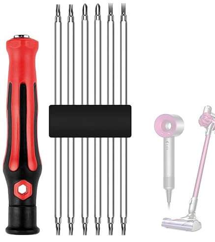 Frexusuent 6 in 1 Special Screwdriver Set for Dyson V6/V7/V8/V10/V11/V15 Vacuum Cleaners and Hair Dryer, Cleaning and Repair Tool Kits