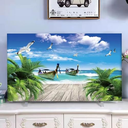 ZYREHAW 30-85 Inches TV Cover, Dust Proof TV Screen Protector, Television Dust Cover, TV screen protector, LCD TV Cover For Indoor Bedroom Living Room Decoration flat/curved TV screens B,85IN
