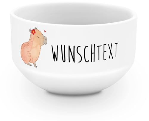 Mr. & Mrs. Panda Personalisierte Schüssel Capybara Blume - Geschenke, Suppenschüssel, Lustige Sprüche, Müslischüssel, personalisiert, Müslischale, Schale