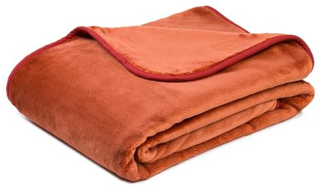 liebling Kuscheldecke Cashmere Feeling 180 x 220 cm, Zimt, Premium Sofa Decke, Dicke warme Wohndecke, 500 gr. / m²