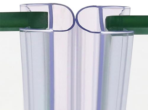 Cozylkx U-Shape Shower Screen Seal Strip, 84cm Long Glass Door Protector Trim Glue-free Door Seal Strip for 15mm Glass, Up to 9-10mm Gap