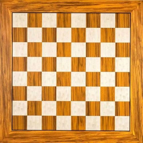 Tablero de ajedrez Olivo Blanco Deluxe - Bordes Sin notación, Tamaño 4+, Ideal para Aficionados y Clubes, Tablero de ajedrez para niños y Adultos, Tablero de ajedrez, Juego de Ajedrez de Madera
