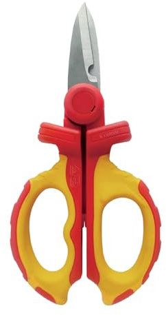 Ciseaux d'électricien isolés, 1000V. rouge et jaune