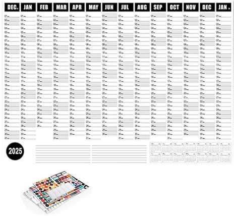 Misaakoeq 2025 Wandkalender, digitaler Wandkalender mit Touchscreen, Flexibler, ausgezeichneter Jahresplaner-Wandkalender, Glatter, dicker Ganzjahres-Wandplaner für die Schule, zum Ordnen von Zielen,