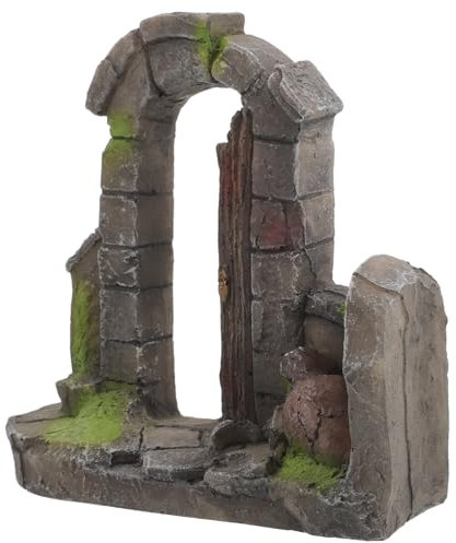 Milisten Aquarium Türdekoration Aus Harz Retro Tür Ornament Für Aquarien Leicht Und Pflegeleicht Realistische Details Für Fischbecken Und Terrarien