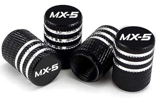 FNDYMNPG 4 Stück Auto Ventilkappen Abdeckung, für Mazda MX-5 Autoreifen Ventilkappen Tyre Valve Caps Auto Ventilkappen Zubehör,A