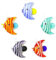 QIANGYTHENKO 5 piezas de figuras de peces marinos colgantes de cristal de animales marinos pequeños adornos accesorios, about 2.8cm 5pcs, Acero inoxidable, Circonita cúbica