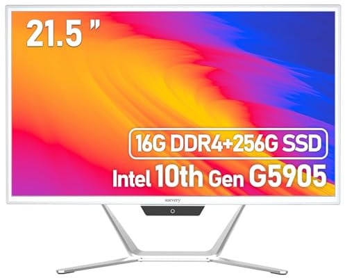 suevery All-in-One Computer 21.5 FHD Display Intel 11th G5905 3.50 GHz 16G RAM 240G SSD Intel UHD Graphics 610 AIO Desktop PC