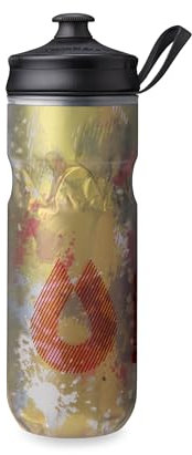 HydraPak Polar Sport Insulated Water Bottle - BPA-Free, Sport & Bike Squeeze Bottle with Handle (Splash Gold, 600ml / 20oz)