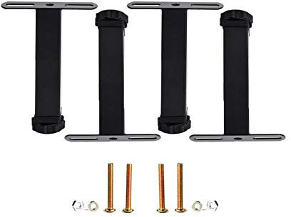 Pieds de meubles réglables en métal pour lits, bureaux, salles de bains, hauteur stable avec accessoires (noir, 25 cm)