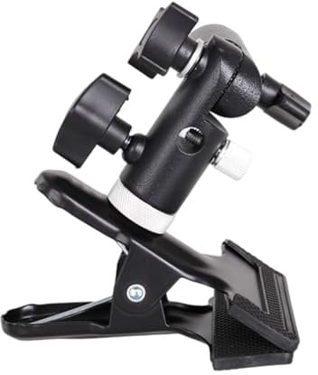 Clamp Clip Holder Light Stand Mount Bracket With Umbrellas Reflectors Holder And 1/4 3/8 Inches Female Screw Adapter For Photography Studio Umbrellas Reflectors Holder
