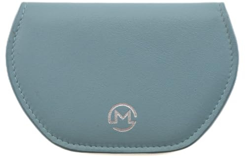 Mala Leather Super Slim Magnetic Unisex Glasses Sleeve Case Genuine Leather Slimline Spectacle Holder with Magnetic Closure – Fits Most Glasses (Steel Blue)