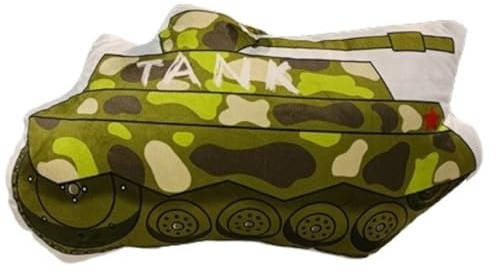 KUKUShining Auto Plüschtier, Süßes Feuerwehrauto Cartoon Plüschkissen Kreativ Geformte Plüschtiere for Kissen Couch Geschenke(Tank)