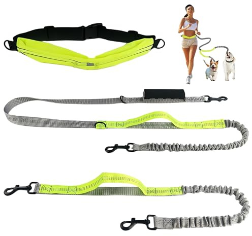 Laisse Chien Main Libre avec Ceinture Réglable, Laisse Chien Course A Pied