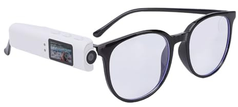 Annadue Tragbare Smart-Brille mit Kamera, WiFi 12MP 2,7K-Videoaufzeichnungsbrille, 110-Grad-Weitwinkel, Rauschunterdrückung, Dual-Richtung, mit 32G-Speicherkarte (White)