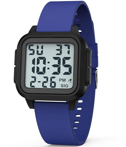 DTKID Digitaluhr Herren Wasserdicht | Outdoor Sport, LED Backlight, Alarm, für Herren Damen Teenager