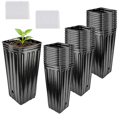 XCRPRT Lot de 30 grands pots de plantation, pots en plastique avec trous de drainage de 20 cm de haut, pots pour semis et fleurs, adaptés pour les plantes d’intérieur et de jardin, culture de plantes