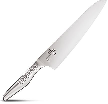 KAI Seki Magoroku Shoso Coltello da cucina grande 24,0 cm lunghezza lama - acciaio inossidabile 5CR15MoV 56 (±1) HRC - affilatura convessa - manico in acciaio inossidabile 18-8 con motivo a rombi
