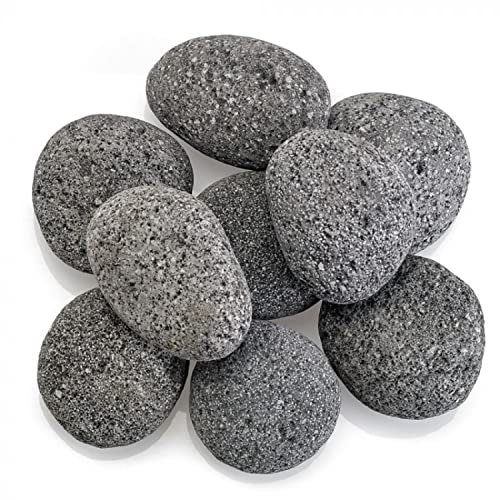 American Fireglass Grande Piedra de Lava (Tumbled) Gris/Negro 2 – 4, 20 LB. Bolsa