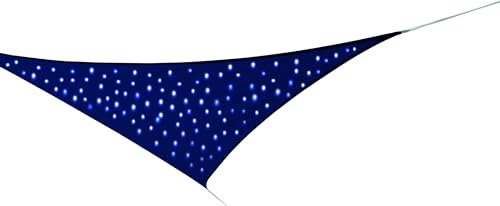 JARDILINE Voile d'ombrage Triangulaire 3.60 m avec LEDs en Ciel étoilé - Coloris Bleu Nuit