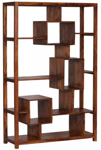 KADIMA Design Bücherregal Wood Massiv Sheesham 180cm Massivholz Regal Raumteiler