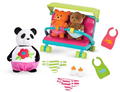 Li’l Woodzeez Age 3+ – Babysitter Set – 13pc Toy Set with Animal Characters and Babysitting Accessories – Miniature Figurines and Playsets for Kids +