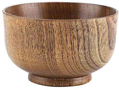 Handmade Wooden Bowl Heat Resistant Natural Grain 9.8x6cm 63g | Multipurpose Bowl for Soup Salad Cereal, Smooth ,Unique Design, for Kids Family Kitchen, Not Microwave Safe
