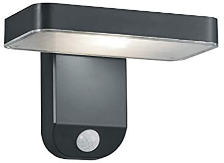Reality Leuchten LED Solar Außenwandleuchte Esquel R22261142, Kunststoff anthrazit, Bewegungsmelder, inkl. 4.5 Watt LED