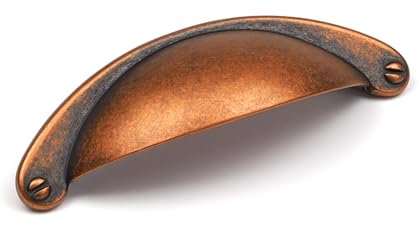 Antiker Kupfergriff für die Küche, Halbmond-Optik, rustikal, für Schrank, Tür, Schublade, 64 mm, Möbelersatz, Upcycle
