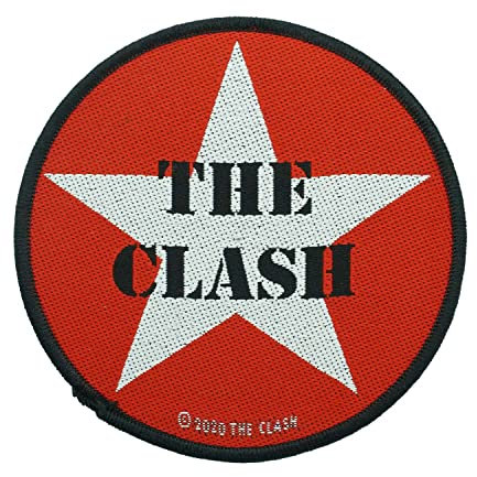 The Clash Military Logo Unisex Patch rot/schwarz/weiß 100% Polyester Band-Merch, Bands