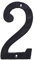 Cerus Rustic Black Hammered Solid House Numbers For Outside Cast Iron Door House Numbers, 5.5 inches, Outdoor Decor, Black Mailbox Numbers (Number 2)