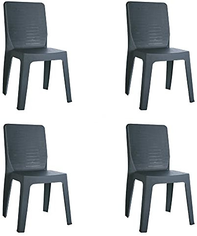 resol grupo Iris Kunststoff Gartenstuhl Outdoor Terrasse 4er Set dunkelgrau
