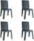 resol grupo Iris Kunststoff Gartenstuhl Outdoor Terrasse 4er Set dunkelgrau