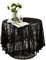 Schwarze Spitze Tischdecke Bestickt Elegante Florale Muster Tischtuch Runde Overlay Tischdecke für Hochzeit Party Urlaub Lange Abendessen Home Decor (Rund-190CM/75, Schwarz)
