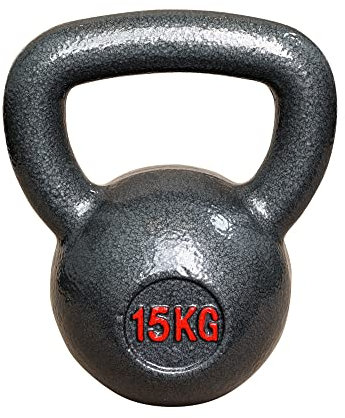 Vivol Kettlebell 15kg aus Gusseisen - Kugelhantel Gusseisen Training Gewicht für Gym, Crossfit und Fitness zu Hause - von 6kg bis 20 kg