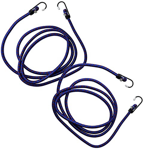 Aerzetix - C53711 - Set di 2 - Cordino/tenditore/Corda Elastica di Bagaglio con 2 Ganci Cinghia 200cm - Clip di Estensione per telone - Auto Moto Veicolo