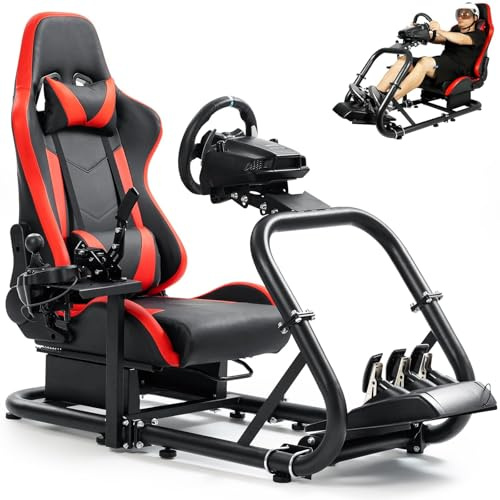 Marada Racing Simulator Cockpit with Red Seat Fit for 12Nm Direct Drive
