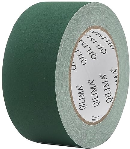 QILIMA Gewebebänder Grün Gaffelband, leicht zu reißen und hat keine Rückstände Es wird als Gewebeband für Kabel, Bühnen und Fotografie verwendet - 5cmx27m