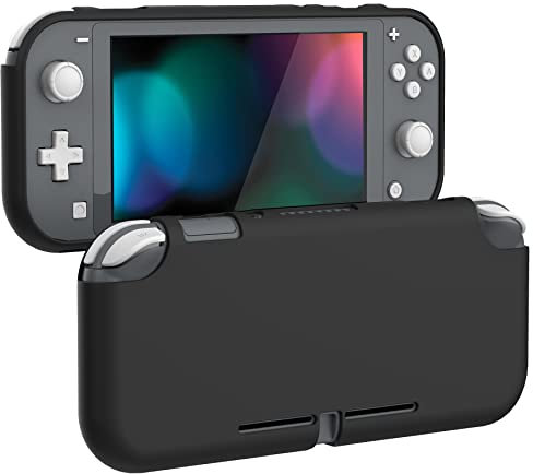 PlayVital Cover Custodia per Nintendo Switch Lite,Copertura Morbida TPU Protezione Accessorio per Nintendo Switch Lite Console-Nero