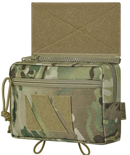 OneTigris PLUS1S Dump Pouch, Drop Admin Pouch Tactical Fanny Pack Hook-and-Loop Add-on Tool Pouch IFAK Med Pouch for Tactical Vest Chest Rig, Multicam