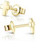Materia Gold Kreuz Ohrringe Herren Damen Ohrstecker Silber 925 klein SO-440-Gold